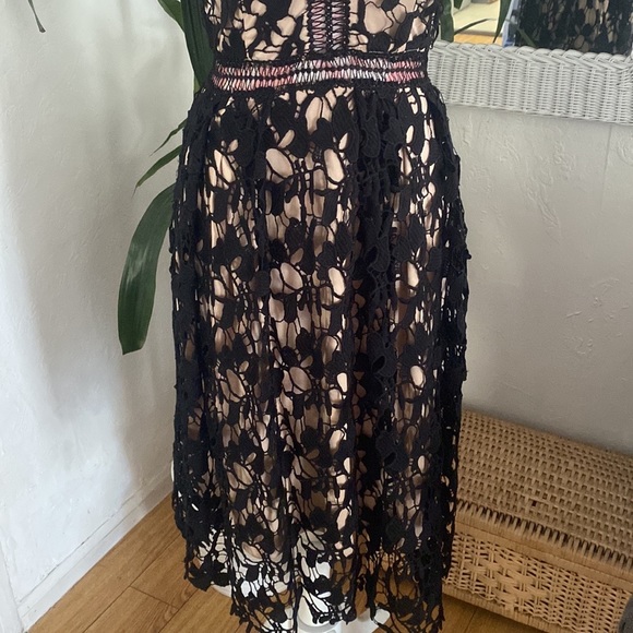 Aqua Lace Black Midi Dress M - Picture 4 of 7